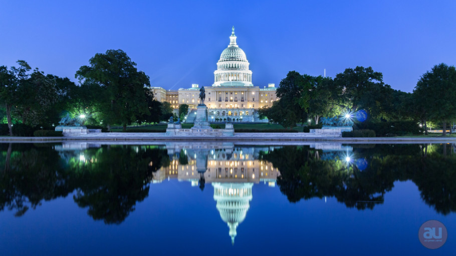 US Capitol Building at dusk in Washington DC