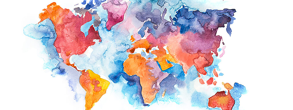 2025-2026 Adoptees United Citizenship Clinic Update. Words over watercolor of world map