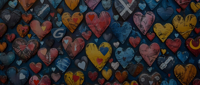 With challenges come needs, support the Adoptees United Citizenship clinic, words over a background of wooden painted hearts