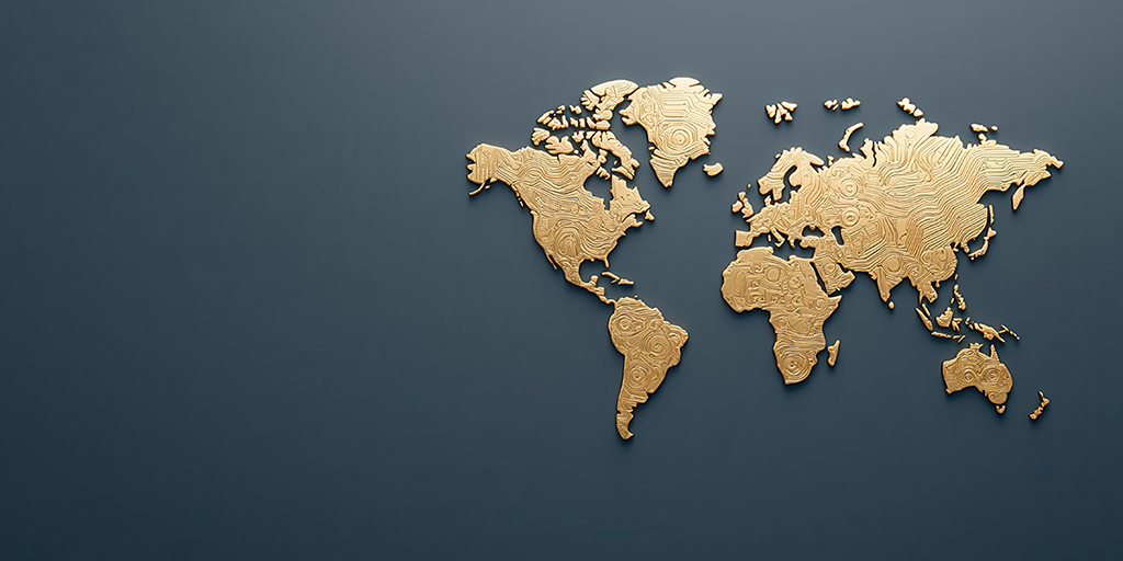 Illustration of a world map with the Latest from the AU Citizenship Clinic